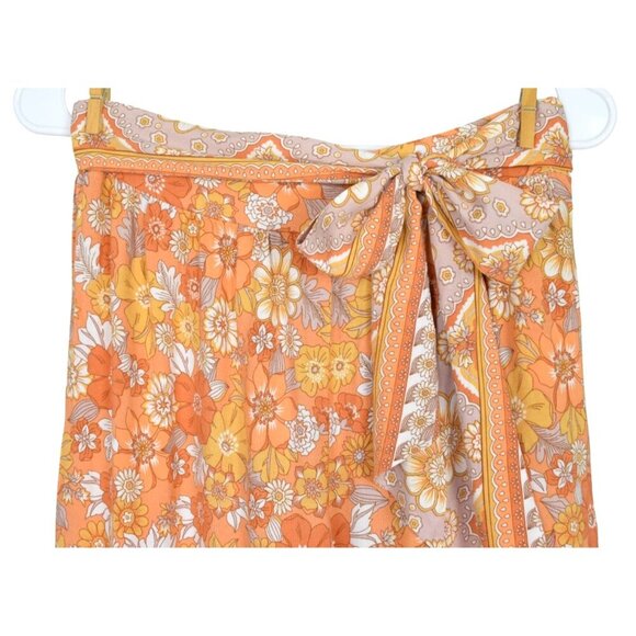 PINK LILY TIE WAIST BOHO FLORAL PRINT WIDE LEG PANTS - Picture 4 of 10